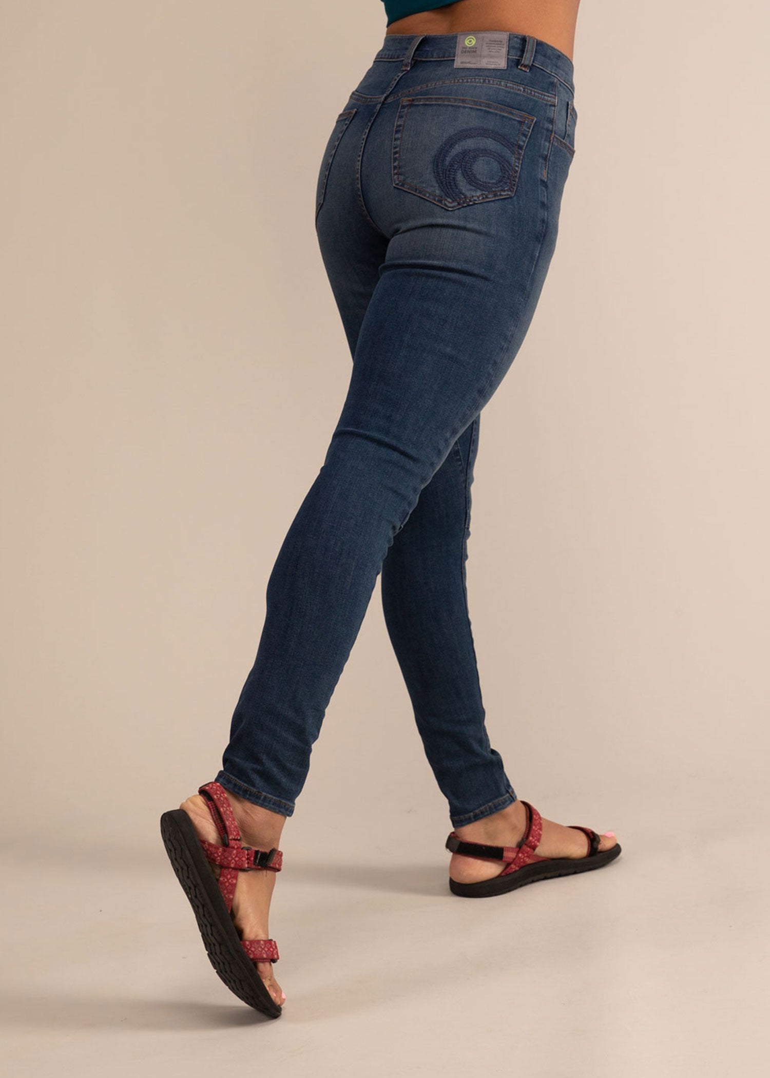 MARPLE JEANS | Skinny Cut Stretchy Sustainable Jeans | 3RD ROCK Clothing -  Kendal is 5ft 7 with a 28" waist, 38" hips and wears a size 28/RL F