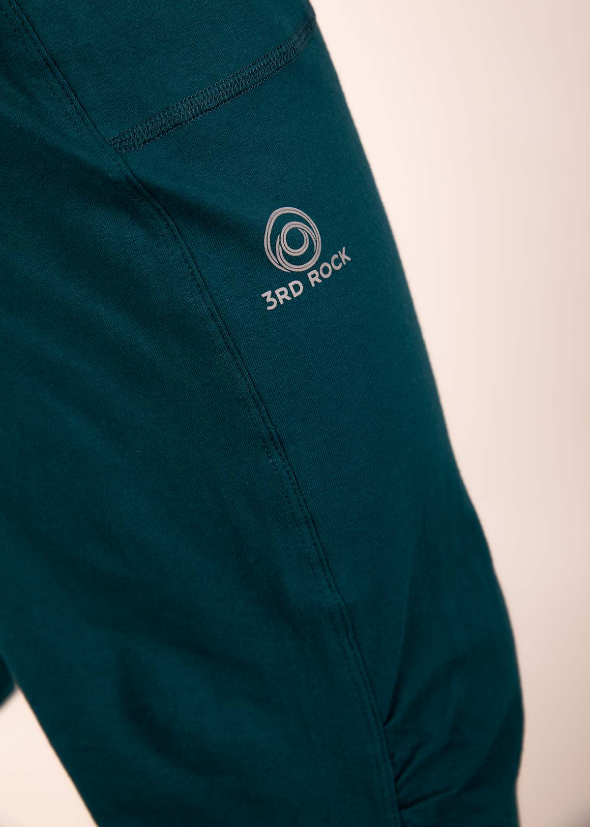 a close up of our thigh logo on the bataboom sweats